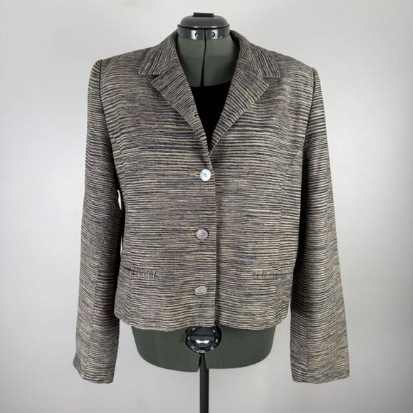 Vintage Handwoven Silk Blazer Jacket | Made in USA, Women’s Large - Picture 1 of 11